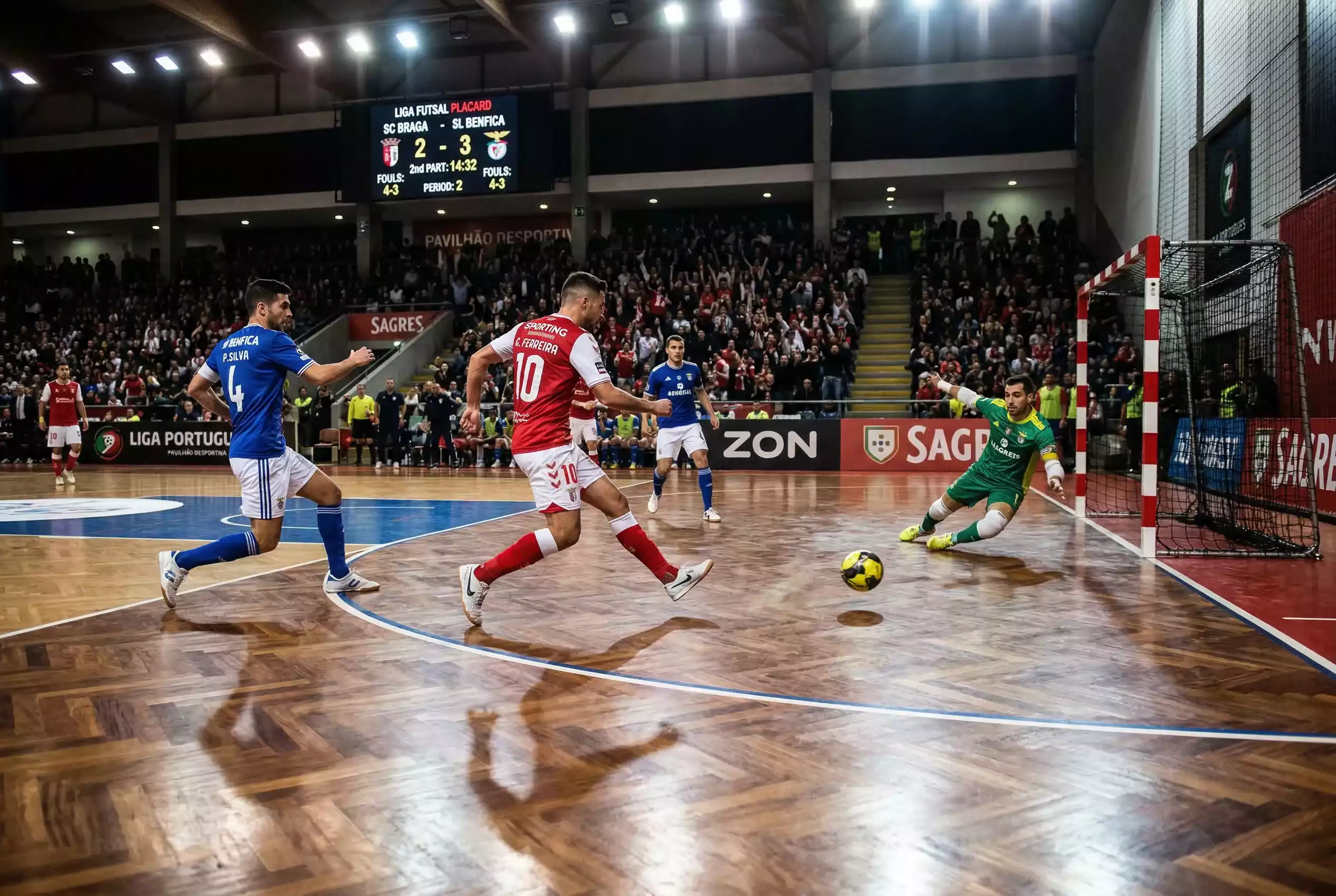 Mercados de apostas em futsal com linhas Over Under num pavilhão